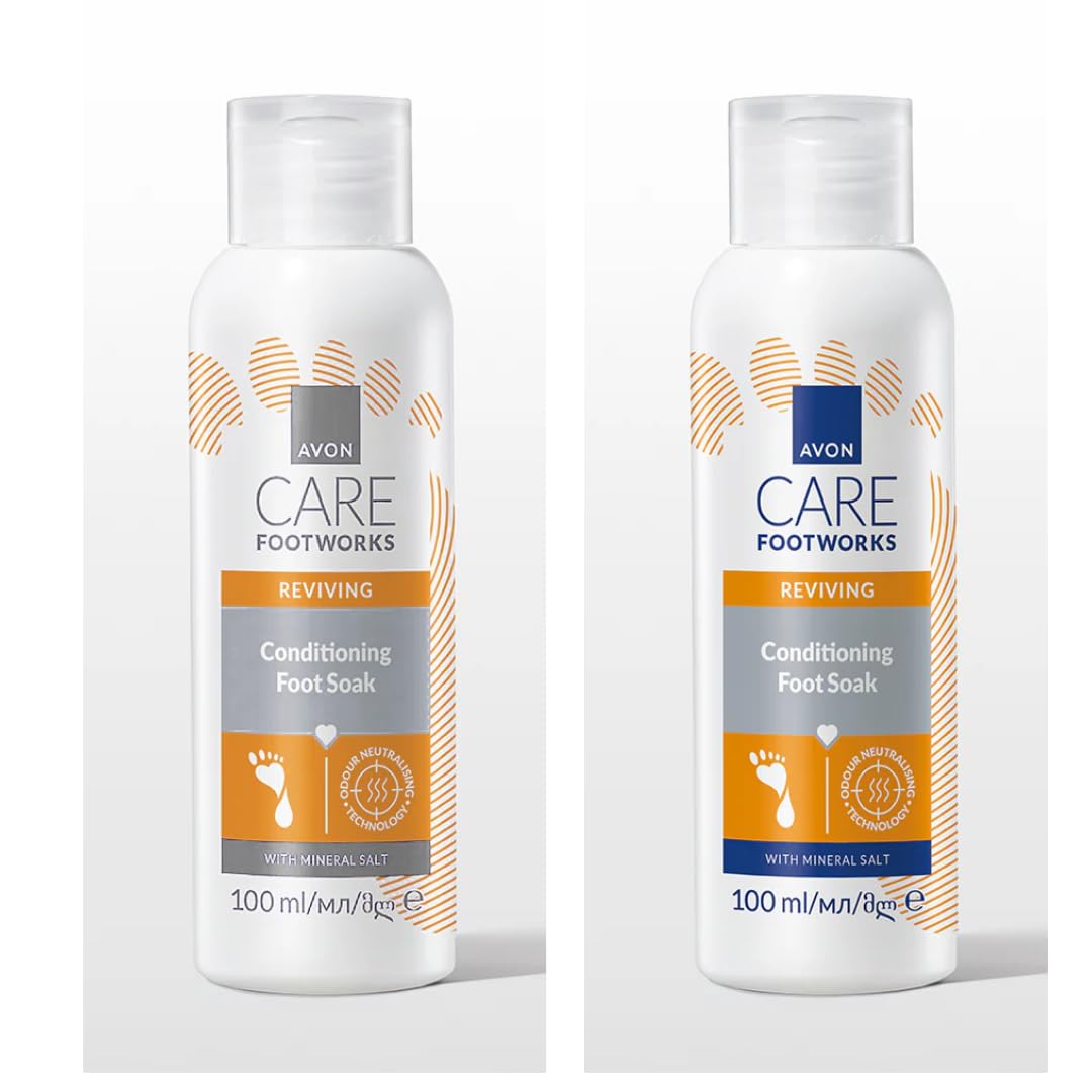 Avon 2 x Foot Works Healthy Restorative Foot Soak with Epsom Salts - 100ml, Unscented