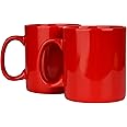 BYCNZB 30oz Super Large Ceramic Coffee Mugs Large Handles Set of 2 (Red)