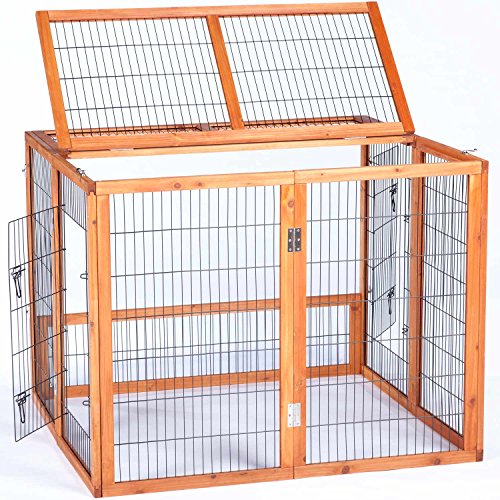 image for Prevue Hendryx 461PEN Pet Products Rabbit Playpen, Large, Natural