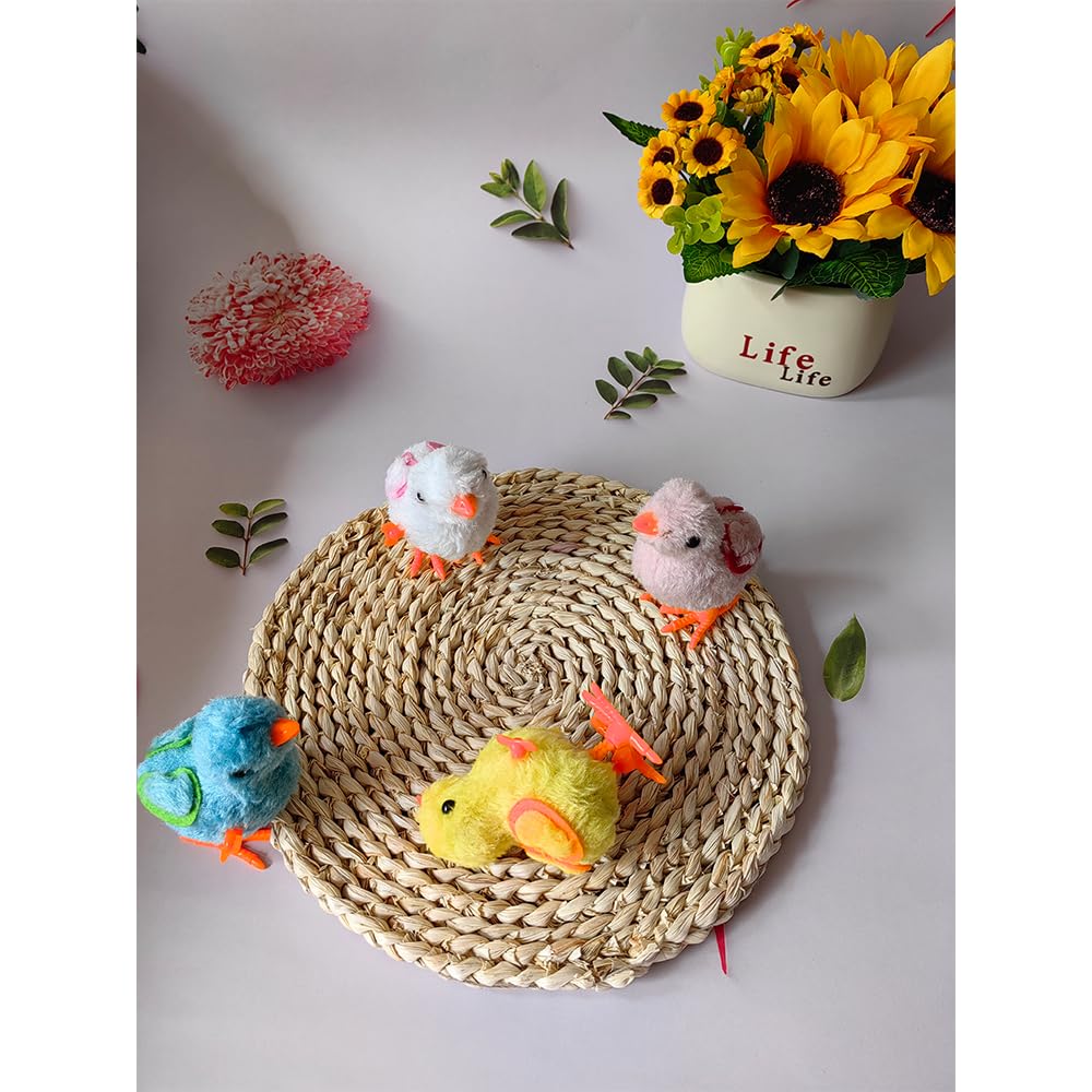 Bunny and Jumping Chick Toys, Easter Wind Up Chick and Chicken Hopping Windup Toy for Kids Toddlers Party Favors Goody Bag Fillers Gifts