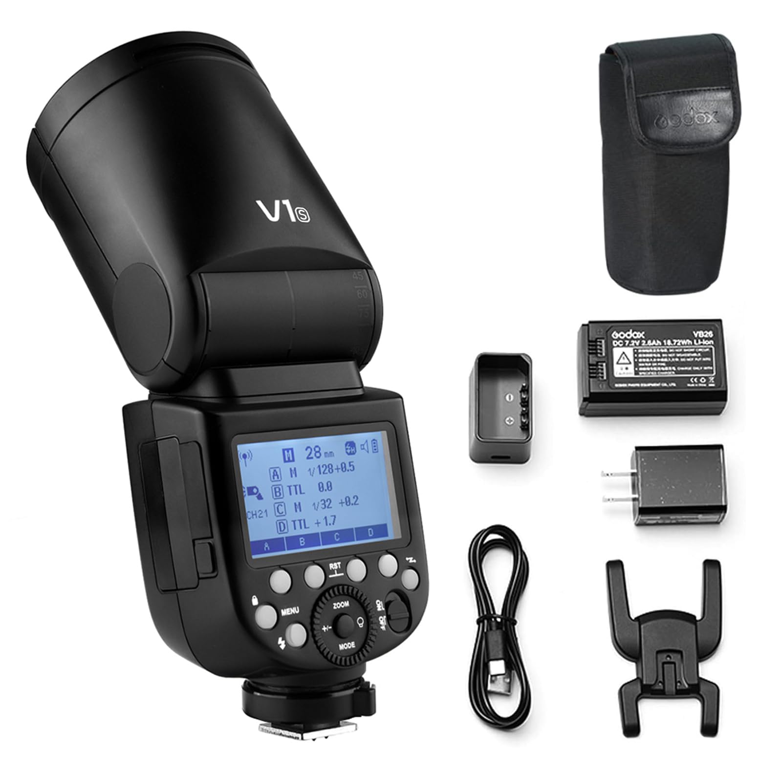 Photo 1 of Godox V1-S Flash Speedlite for Sony, 76Ws 2.4G X Wireless TTL 1/8000 HSS Speedlight, 1.5s Recycle, 480 Full Power Flashes with Rechargeable Battery