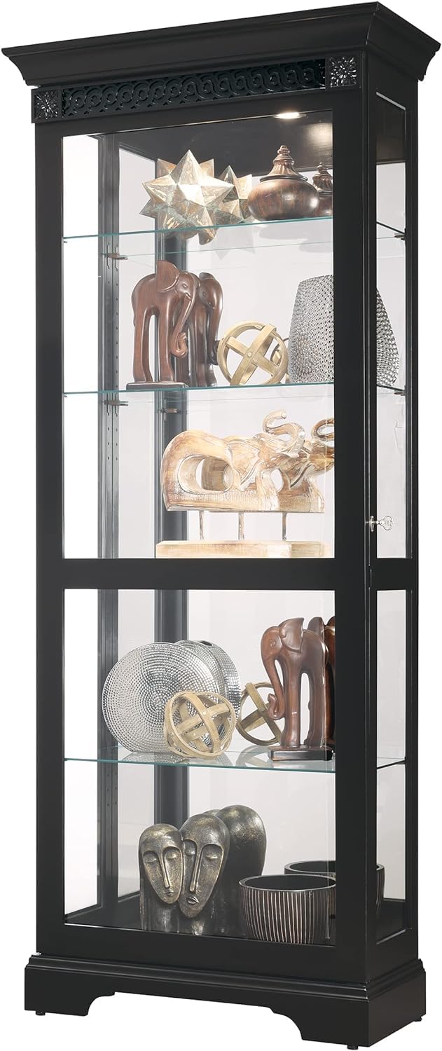 Photo 1 of ** FACTORY SEALED ** Howard Miller 549905 Blue Grass II Curio Carbinet II Door Organizer Trays, Black TRUCK NEEDED FOR TRANSPORT