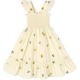 Toddler Baby Girls Dress Floral Embroidered Boho Sleeveless Beach Butterfly Sundress