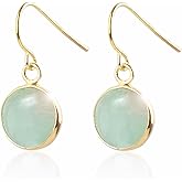 Gold Filled Green Jade Earrings For Women Light Green Jade Earrings For Women Dangle Stone Earrings Handmade Jade Jewelry Gift