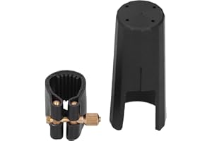 Alto Saxophone Ligature Fastener PU Leather Alto Sax Ligature with Plastic Cap for Alto Sax Saxophone Clarinet