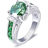 Senpotly 3 Carat Moissanite Ring for Women - 925 Sterling Silver Moissanite Engagement Ring 3CT Moissanite Promise Bands Rings Wedding Ring for Wife Anniversary Birthday Valentine Jewelry Gift