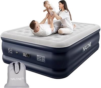 NALONE King Air Bed Inflatable Mattress Built-in Pump 203x152x46cm Queen