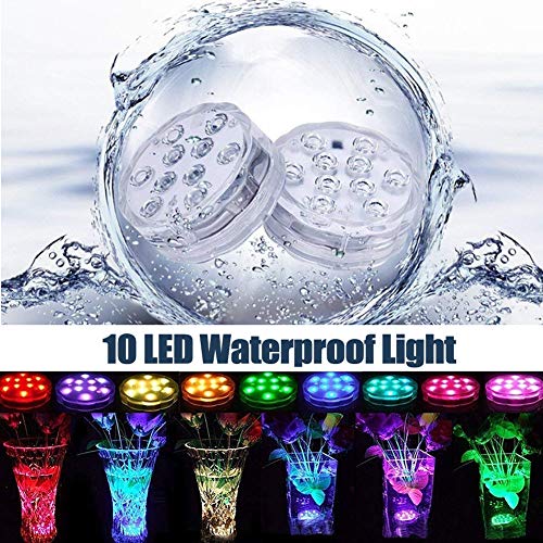 Submersible Led Lights Waterproof Multi-color Battery Remote Control, Party Perfect Decorative Lighting, Suitable for Aquarium Lights, Christmas, Halloween, Etc. IP68 Waterproof Rating (4Pack) - Thumbnail 3