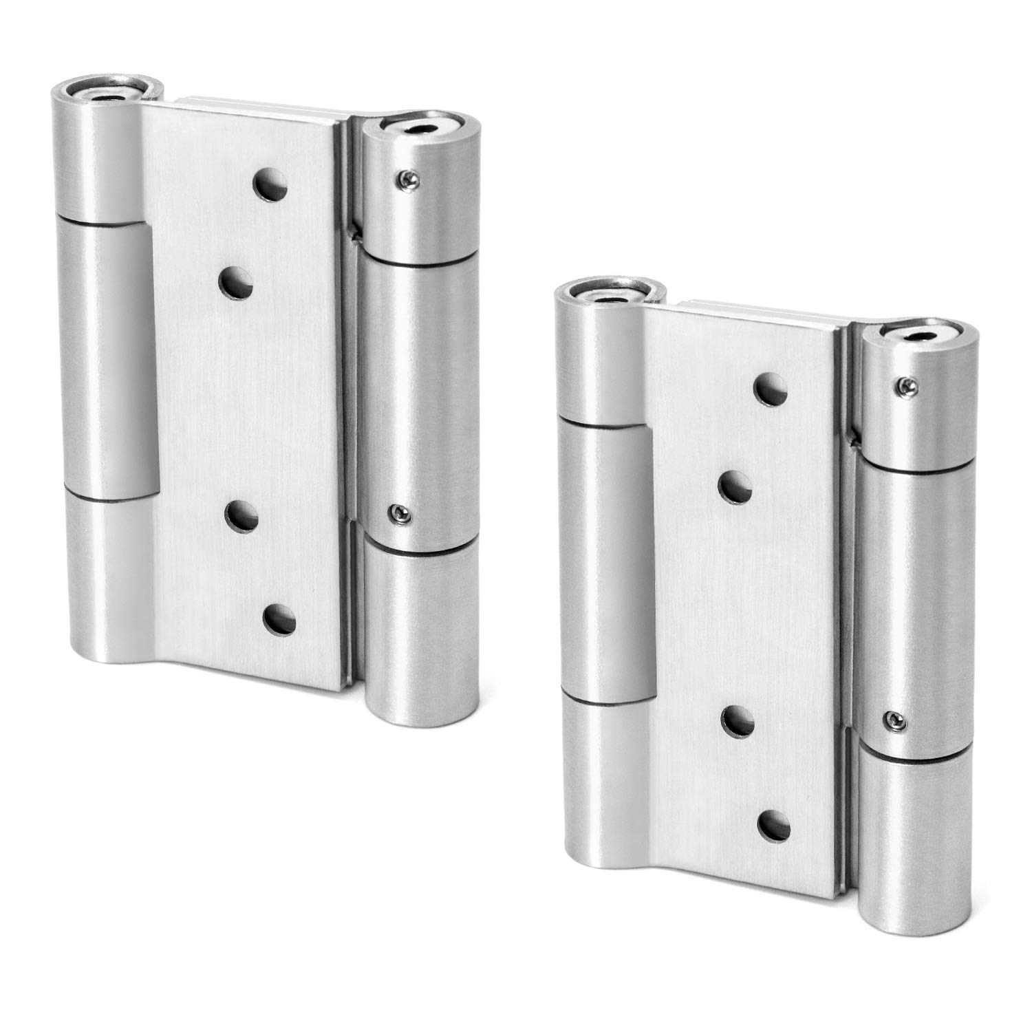 QWORK® Double Action Spring Door Hinge, 304 Stainless Steel Loaded Spring Loaded Door Swing Hinge for Cafe Saloon Door, 2 Pcs, 4 Inch
