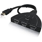 HDMI Splitter/ Switch, 3 Port with 1080P Fixed 3FT Pigtail Cable Supports 3D, HD Audio - [DAGO-Mart Quality Guarantee]