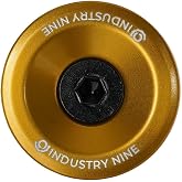 Industry Nine Headset Top Cap Kit (Headset Top Cap Kit - Gold) | Industry Nine Gold Aluminum Ultralight Bike Top Cap for 1-1/8" Cockpits