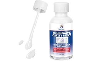 SENVEN Specialty Microwave Cavity Paint Inside, Gloss White Microwave Cavity Touch Up Paint for Scratches & Chips on Microwave-Oven, High Heat Enamel, Non-Toxic & Odorless Acrylic, 30ml, White 1.5oz