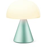 Lexon Mina M Mushroom Lamp - Portable Bedside Light for Bedrooms, Kids &amp; Nursery - 9 LED Color Rechargeable Table Lamp with 24h Light &amp; Dimmer, Medium - Mint