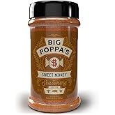 Big Poppa’s Sweet Money BBQ Rub – Prize-Winning Sweet & Savory Pork Seasoning with Granulated Honey – Gluten-Free Dry Rub for Ribs, Pork & More – Handy Shaker for BBQ, Smoking & Grilling (14 Oz)