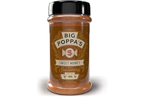 BIG POPPA SMOKERS Big Poppa’s Sweet Money BBQ Rub – Prize-Winning Sweet & Savory Pork Seasoning with Granulated Honey – Gluten-Free Dry Rub for Ribs, Pork & More – Handy Shaker for BBQ, Smoking & Grilling (14 Oz)