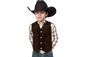 KEYWANTS Retro Boys Western Vest Suede Cowboy Style Costume Vest Casual Waistcoat