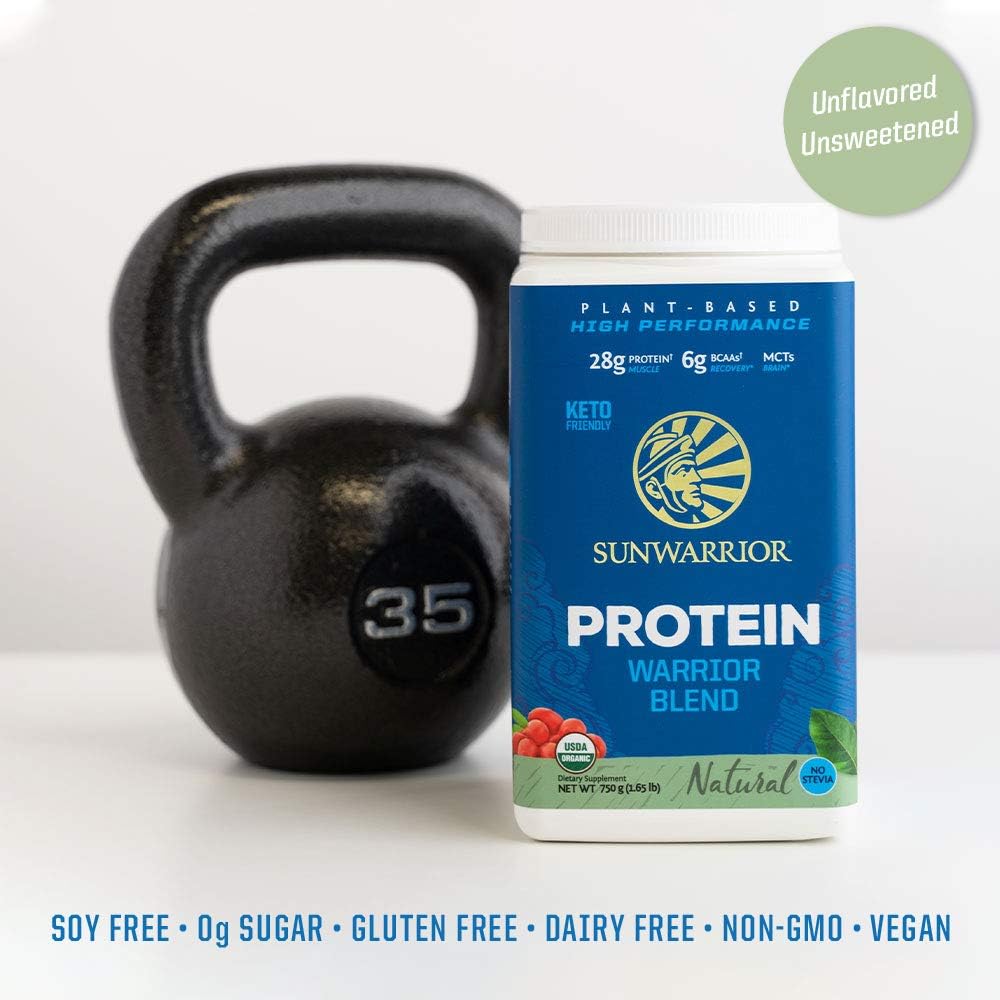 Sunwarrior Warrior Blend, Organic Vegan Protein Powder with BCAAs and Pea Protein (Natural, 30 Servings): Health & Personal Care
