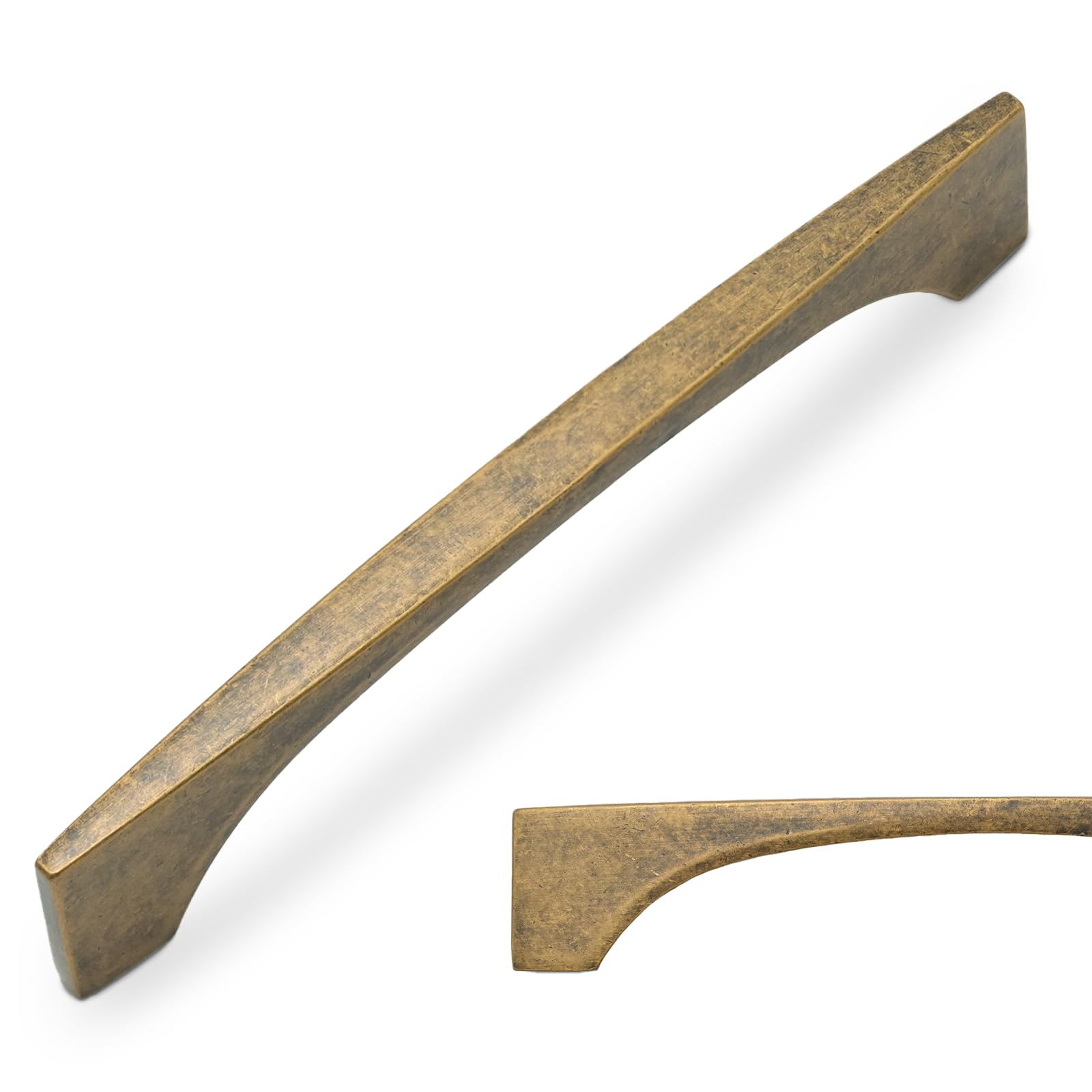 Photo 1 of Amerdeco 10 Pack Antique Brass Cabinet Pulls 5 Inch(128MM) Hole Centers Kitchen Cabinet Handles for Cabinets Cupboard Handles Drawer Pulls ZH0085