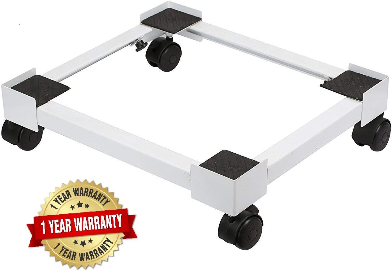 INSAK HOMESSteels Washing Machine Trolley For Fully Automatic Top Loading Machines (White)