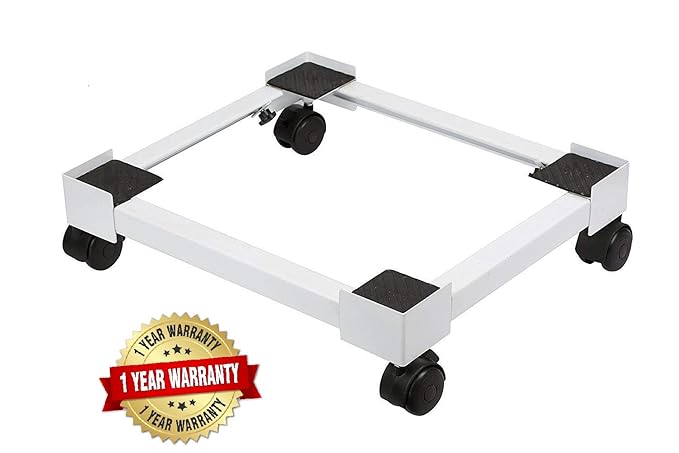 Insak Homes Steels Washing Machine Trolley For Fully Automatic Top Loading Machines (White)