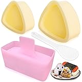 Onigiri Mold, 3 Pack Rice Mold Musubi Maker Kit, Maker Press, Classic Triangle Rice Ball Maker Sushi Mold for Kid Lunch Bento