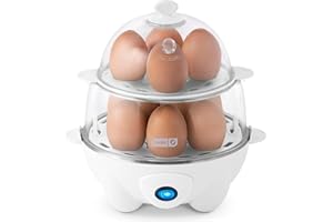 Dash Deluxe Rapid Egg Cooker for Hard Boiled, Poached, Scrambled Eggs, Omelets, Steamed Vegetables, Dumplings & More, 12 Capa