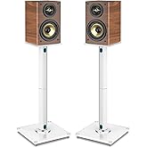 Rfiver Upgraded 45° Swivel Speaker Stands Pair for Surround Sound, Heavy Duty 28 Inch Bookshelf Speaker Stand Each Holds 44lbs Large Speaker, Floor Speaker Stand Built-in Cable Management, 1 Pair