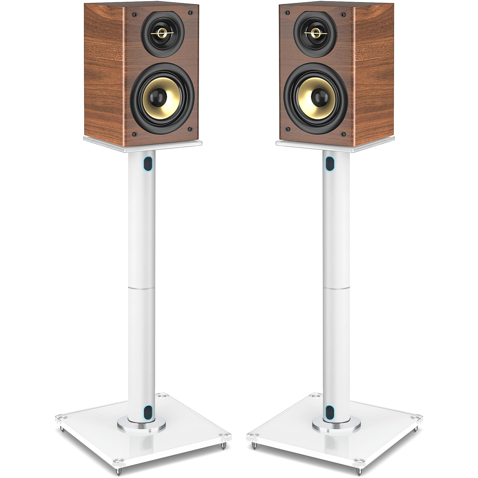 Rfiver Upgraded 45° Swivel Speaker Stands Pair for Surround Sound, Heavy Duty 28 Inch Bookshelf Speaker Stand Each Holds 44lbs Large Speaker, Floor Speaker Stand Built-in Cable Management, 1 Pair Image