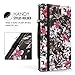 MoKo Case for All-New Amazon Fire HD 8 Tablet (7th Generation, 2017 Release Only) - Slim Folding Stand Cover for Fire HD 8, Black & Pink Flower (with Auto Wake / Sleep)