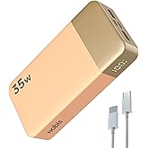 NOBIS Portable Charger, 20000mAh Power Bank, 35W Power Bank Fast Charging, Battery Pack with C to C Cable, Battery Bank with Digital Display for Phone Android etc (Orange)