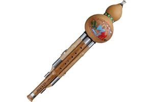 SUTILA C/b-flat Key Imitation Phyllostachys sulphurea Bamboo Cucurbit Flute Hulusi Traditional Musical Instrument Wind-instrument (b-flat Key)