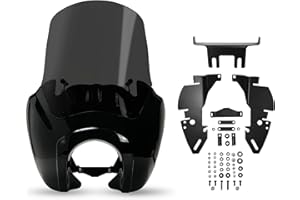 Krator Motorcycle Windshield Fairing, Wind Deflector, Motorcycle Accessories, Smoke Windscreen, Compatible with Harley Davids