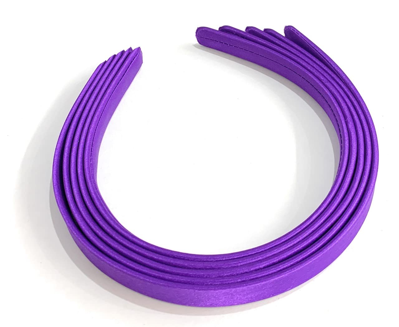 5 x 15mm Thick Plain Satin Headbands Pack School Girls Alice Hair Band DIY Headband Set UK (Royal Purple) — image 1
