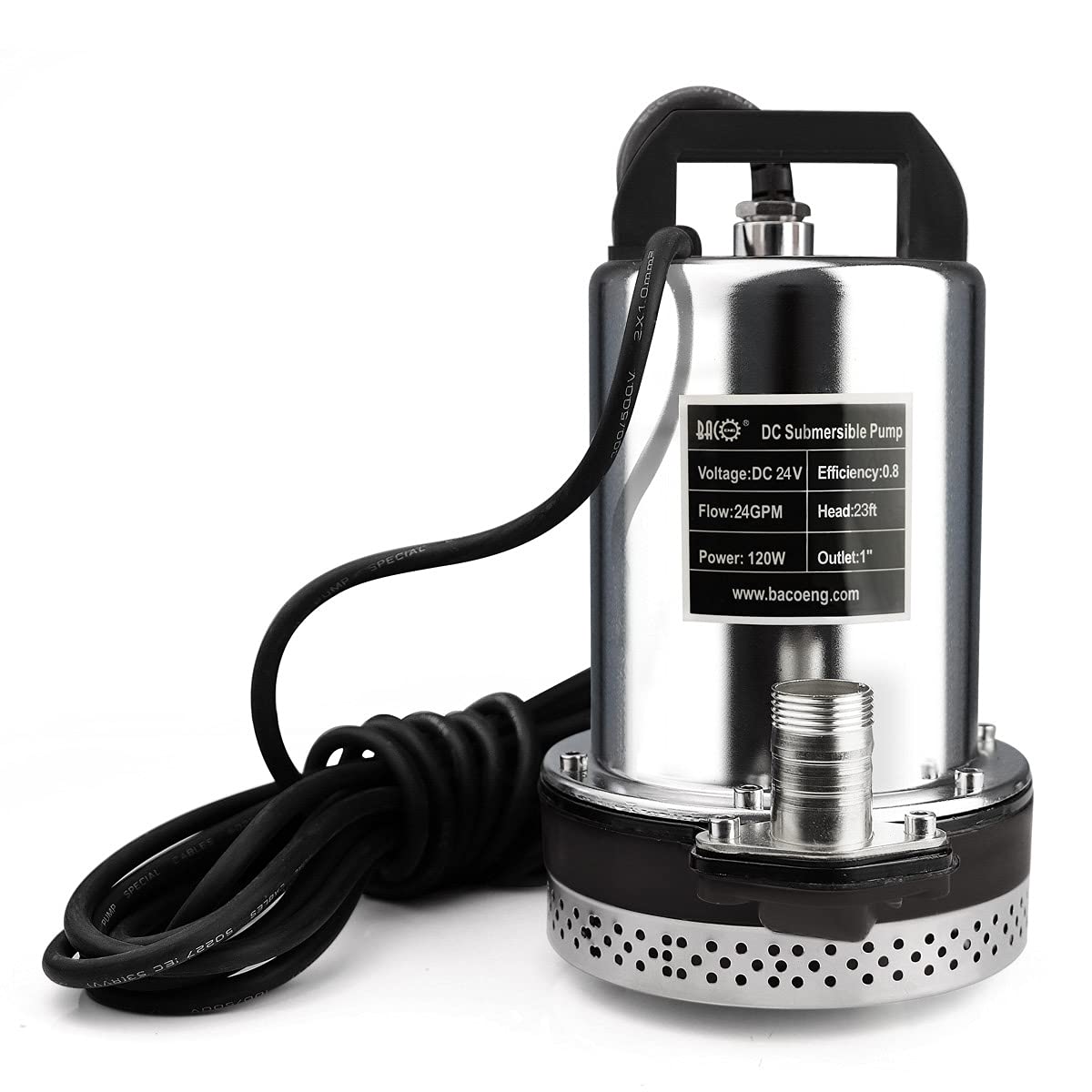 BACOENG DC 24V Submersible Water Pump Solar Water Pump with 6m Cable, 23FT Lift