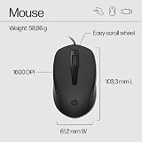 HP 150 Wired Mouse and Keyboard Combo 1600 DPI USB-A Eronomic Quiet view 8