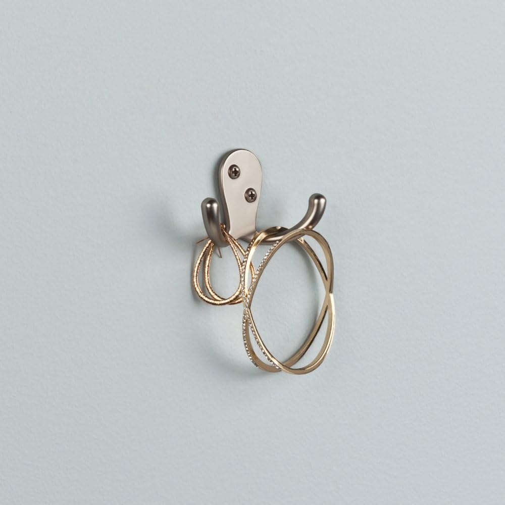 Franklin Brass FBDPRH5-MN-C Double Prong Robe Hook, 5-Pack, Matte Nickel, 5 Count - - 