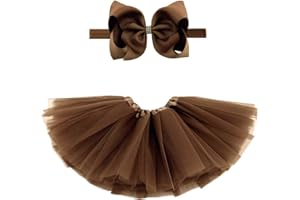 BGFKS 5 Layered Toddlers Tulle Tutu Skirt for Girls with Headband for Baby Girl 0 to 36 Months