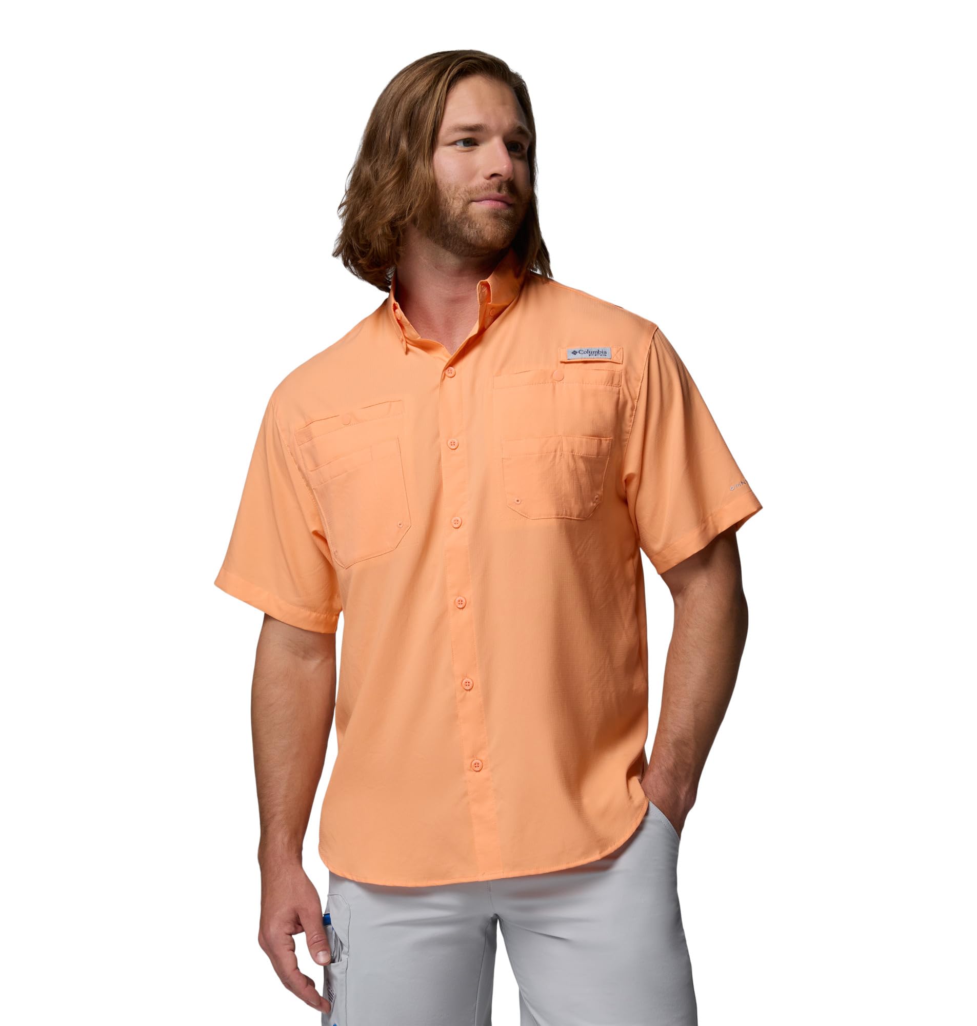 Columbia Men's Tamiami II SS Shirt, Bright Nectar, 5X Image