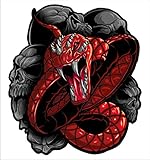 2 sticker set Red Snake 5 inch x 5 inch Motorcycle Sticker Honda CBR Kawasaki Ninja Yamaha YZF Harley Davidson Decal Set