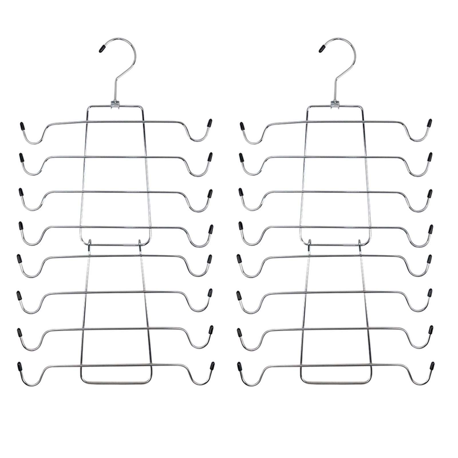 ease Tank Tops Hanger Metal Bra Organiser Folding Space Saving Closet Hangers Multi-layer Organing Hangers for Camisole, Scarves, Belts, Bathing Suits, Strappy, Ties, Dress - 2 Pack