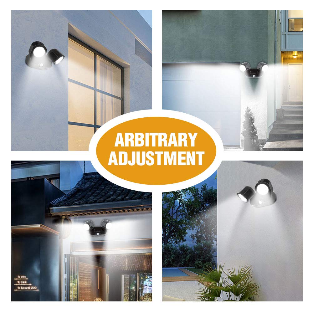 Outdoor-Motion-Sensor-Security-Light Wireless COB Battery Powered Outdoor Lights IP44 Waterproof Adjustable Outdoor Flood Light for Garage Porch Barn Patio Backyard