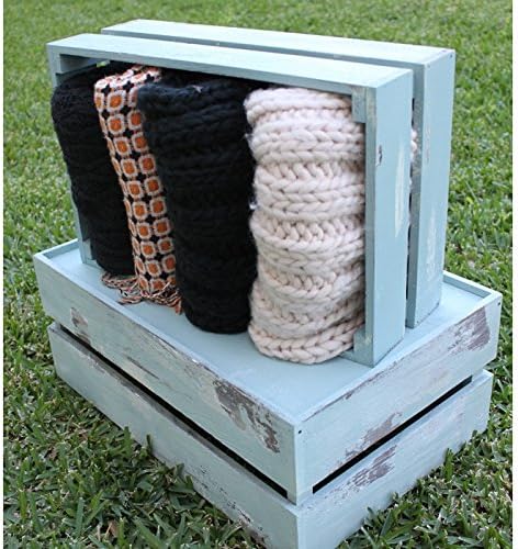 Caja de madera azul vintage Pequeña: Amazon.es: Hogar