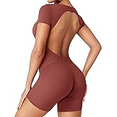 YEOREO One Piece Workout Jumpsuits Rompers For Women Xylia U Neck Sexy Backless Bodysuit Hidden Scrunch Butt Jumpsuit