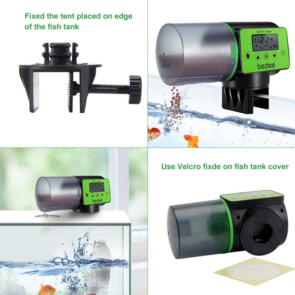 Automatic Fish Feeder Electric Auto Fish Feeder Vacation Fish Feeder Moisture-Proof Fish Food Dispenser for Aquarium