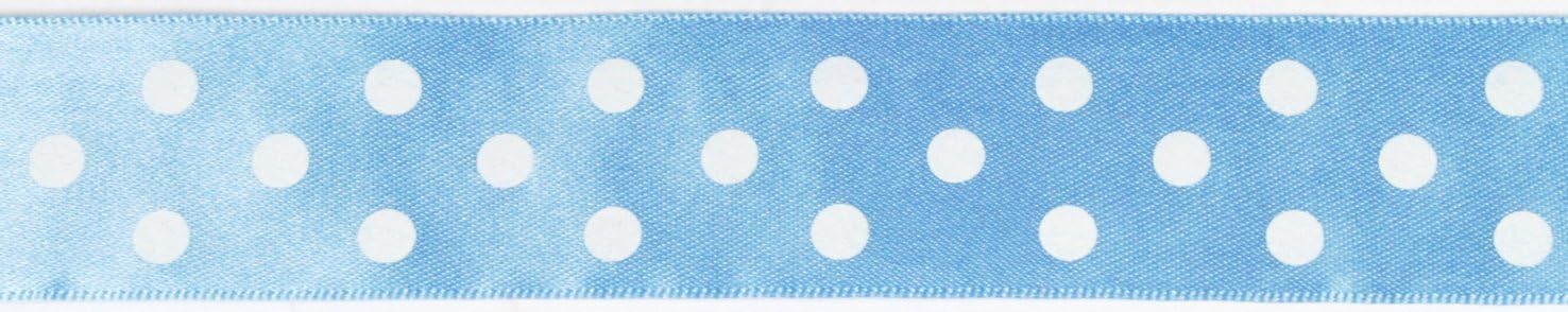 Blue with White Polka Dot Ribbon 25mm x 1m
