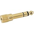 eFuture 615136 LE Quality Headphone Adapter Stereo Gold Plug 1/4-Inch Male to 1/8-Inch Female