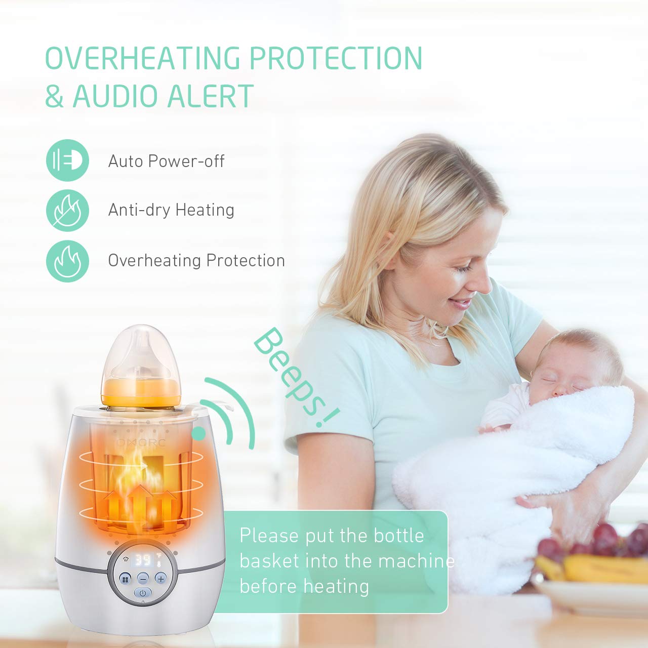 Baby Bottle Warmer with Timer and Temperature Control LED Display and Auto ShutOff Set 100 BPA