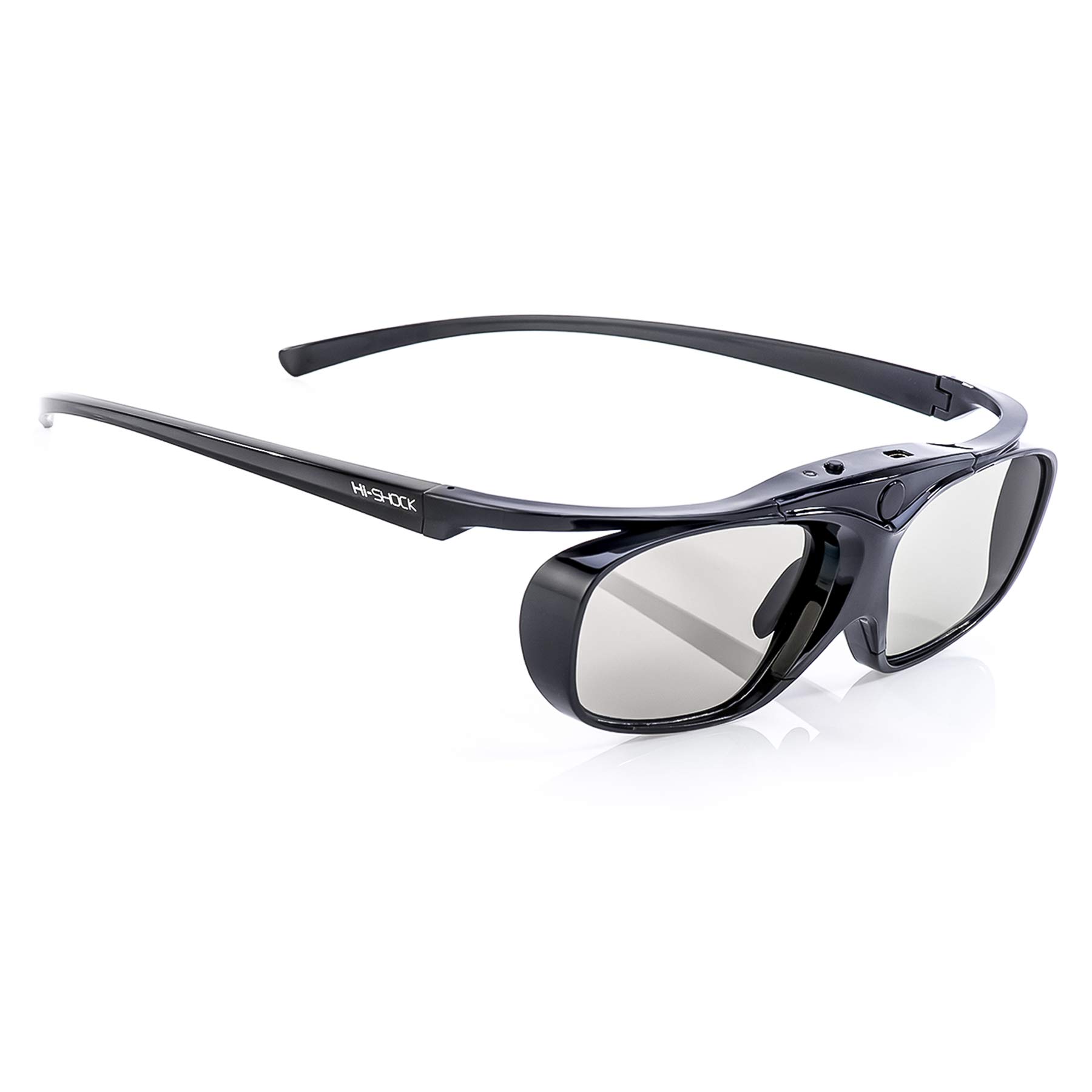 Hi-Shock RF Pro Black Heaven | 3D Glasses for RF Projectors by EPSON, JVC & Sony | Compatible with ELPGS03, EB-W16, EH-TW550, EH-TW570, EH-TW5910 [120 Hz | FHD3DRF | Rechargeable | 32g]