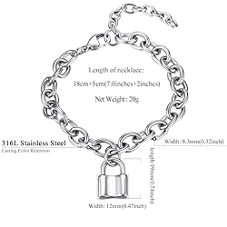 FindChic Chunky Bracelets for Women, with Padlock