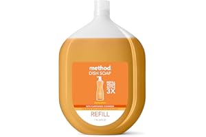 Method Gel Dish Soap Refill, Clementine Scent, Powerful Cleaning Formula, Large Refill Tub, Biodegradable Formula, Cuts Through Grease, 54 Fl Oz
